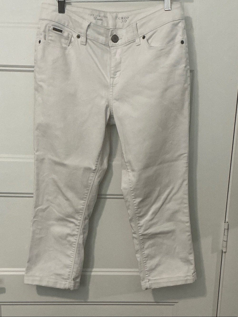 The Limited White Cropped Stretch Jeans